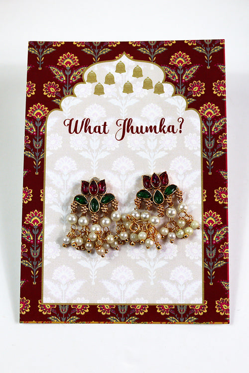 Load image into Gallery viewer, What Jhumka A7 Gift Cards | 117 Red | Marigold Mehndi Sangeet Favor | Jhumka Earring Holder Cards | Mehndi, Sangeet &amp; Wedding Favours
