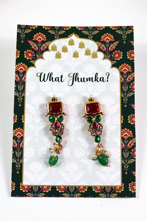 Load image into Gallery viewer, What Jhumka A7 Gift Cards | 118 Green | Marigold Mehndi Sangeet Favor | Jhumka Earring Holder Cards | Mehndi, Sangeet &amp; Wedding Favours
