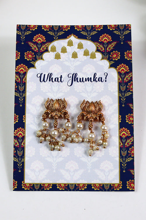 Load image into Gallery viewer, What Jhumka A7 Gift Cards | 119 Blue | Marigold Mehndi Sangeet Favor | Jhumka Earring Holder Cards | Mehndi, Sangeet &amp; Wedding Favours
