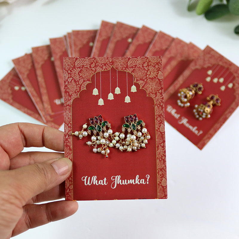 What Jhumka A7 Gift Cards | 121 Arch | Jhumka Earring Holder Cards | Mehndi, Sangeet & Wedding Favours
