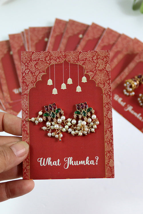 Load image into Gallery viewer, What Jhumka A7 Gift Cards | 121 Arch | Jhumka Earring Holder Cards | Mehndi, Sangeet &amp; Wedding Favours
