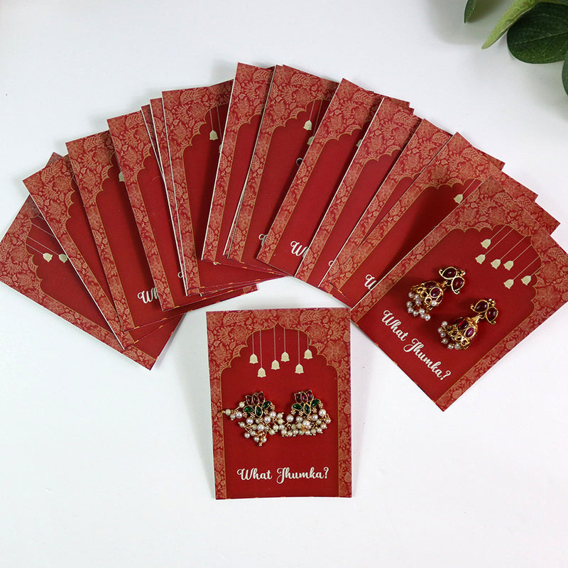 What Jhumka A7 Gift Cards | 121 Arch | Jhumka Earring Holder Cards | Mehndi, Sangeet & Wedding Favours