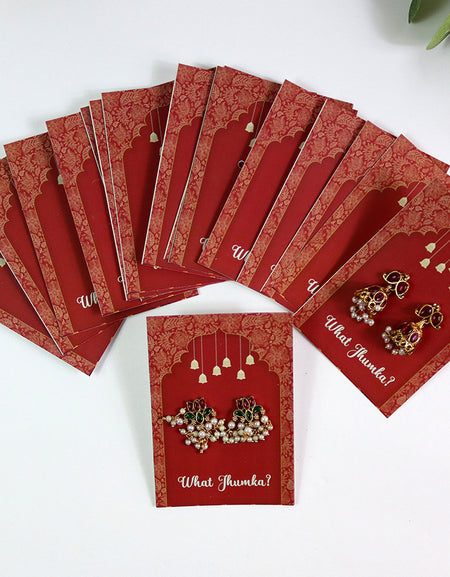 What Jhumka A7 Gift Cards | 121 Arch | Jhumka Earring Holder Cards | Mehndi, Sangeet & Wedding Favours