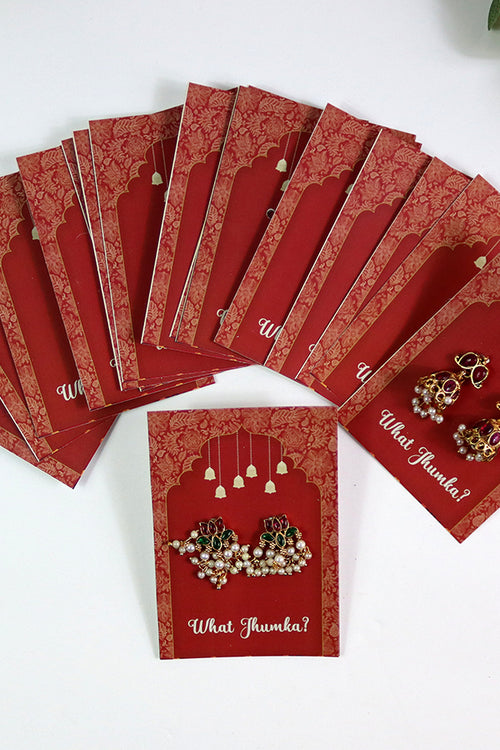Load image into Gallery viewer, What Jhumka A7 Gift Cards | 121 Arch | Jhumka Earring Holder Cards | Mehndi, Sangeet &amp; Wedding Favours
