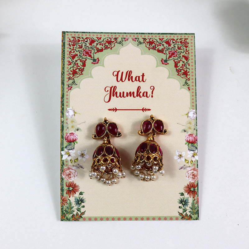 What Jhumka A7 Gift Cards | 124 Pink | Jhumka Earring Holder Cards | Mehndi, Sangeet & Wedding Favours
