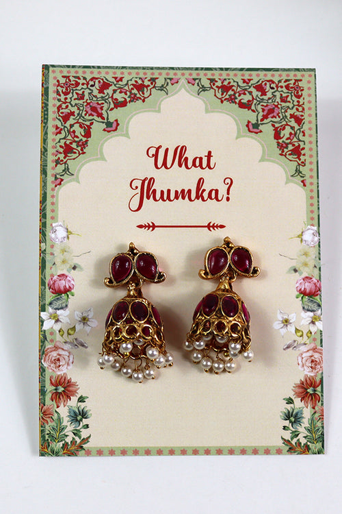 Load image into Gallery viewer, What Jhumka A7 Gift Cards | 124 Pink | Jhumka Earring Holder Cards | Mehndi, Sangeet &amp; Wedding Favours

