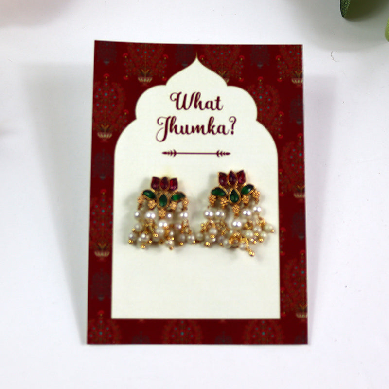 What Jhumka A7 Gift Cards | 129 Red | Marigold Mehndi Sangeet Favor | Jhumka Earring Holder Cards | Mehndi, Sangeet & Wedding Favours