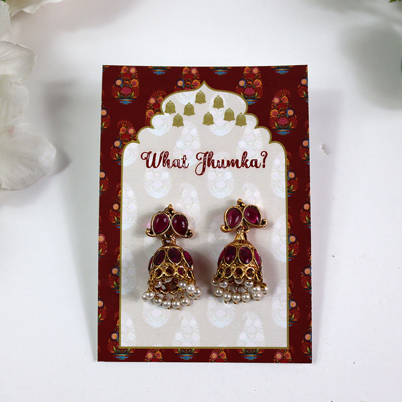 What Jhumka A7 Gift Cards | 132 Red | Marigold Mehndi Sangeet Favor | Jhumka Earring Holder Cards | Mehndi, Sangeet & Wedding Favours