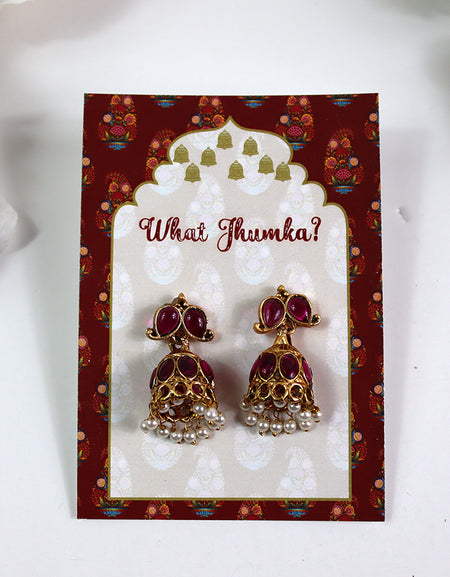 What Jhumka A7 Gift Cards | 132 Red | Marigold Mehndi Sangeet Favor | Jhumka Earring Holder Cards | Mehndi, Sangeet & Wedding Favours