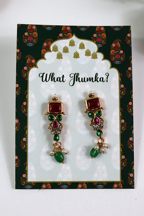 Load image into Gallery viewer, What Jhumka A7 Gift Cards | 133 Green | Marigold Mehndi Sangeet Favor | Jhumka Earring Holder Cards | Mehndi, Sangeet &amp; Wedding Favours
