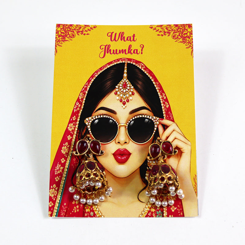 What Jhumka A7 Gift Cards | 101 Yellow & pink  | Marigold Mehndi Sangeet Favor | Custom South Asian Wedding Gift Card | Bole Chudiyan Bangle