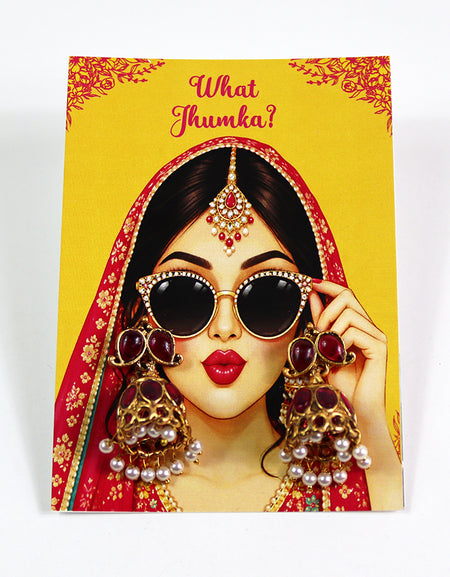 What Jhumka A7 Gift Cards | 101 Yellow & pink  | Marigold Mehndi Sangeet Favor | Custom South Asian Wedding Gift Card | Bole Chudiyan Bangle
