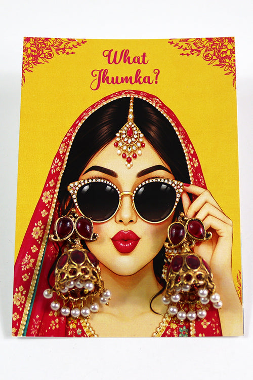 Load image into Gallery viewer, What Jhumka A7 Gift Cards | 101 Yellow &amp; pink  | Marigold Mehndi Sangeet Favor | Custom South Asian Wedding Gift Card | Bole Chudiyan Bangle
