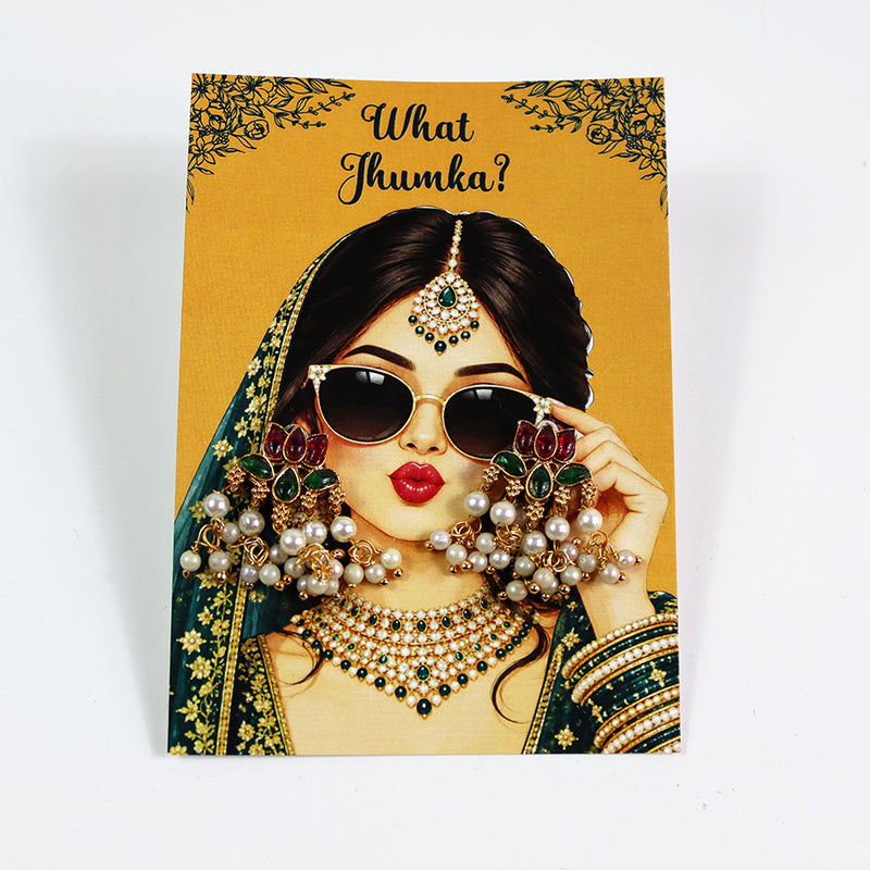 What Jhumka A7 Gift Cards | 102 Yellow & Green | Marigold Mehndi Sangeet Favor | Custom South Asian Wedding Gift Card | Bole Chudiyan Bangle