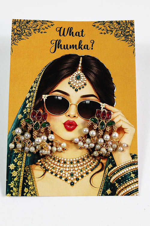 Load image into Gallery viewer, What Jhumka A7 Gift Cards | 102 Yellow &amp; Green | Marigold Mehndi Sangeet Favor | Custom South Asian Wedding Gift Card | Bole Chudiyan Bangle

