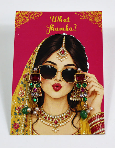 What Jhumka A7 Gift Cards | 103 Pink & Yellow | Marigold Mehndi Sangeet Favor | Custom South Asian Wedding Gift Card | Bole Chudiyan Bangle