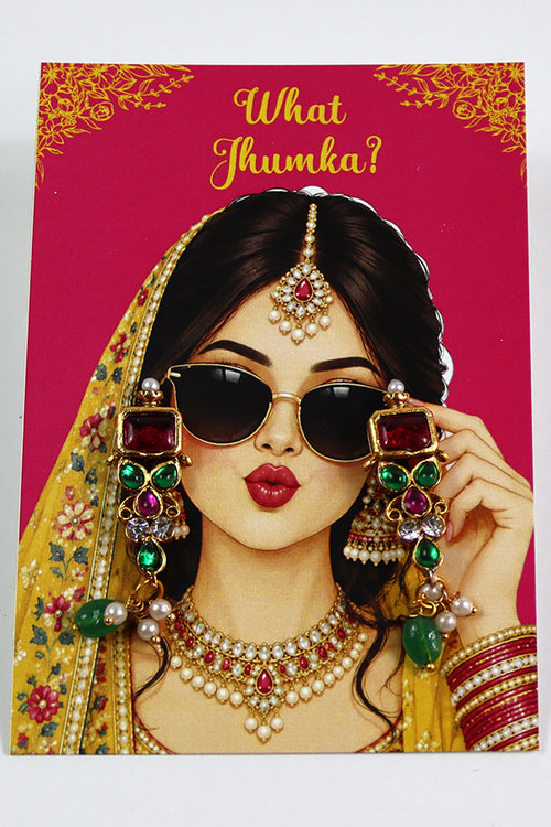 Load image into Gallery viewer, What Jhumka A7 Gift Cards | 103 Pink &amp; Yellow | Marigold Mehndi Sangeet Favor | Custom South Asian Wedding Gift Card | Bole Chudiyan Bangle
