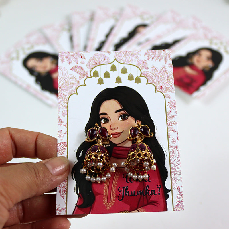 What Jhumka A7 Gift Cards | 104 Pink | Marigold Mehndi Sangeet Favor | Custom South Asian Wedding Gift Card | Bole Chudiyan Bangle