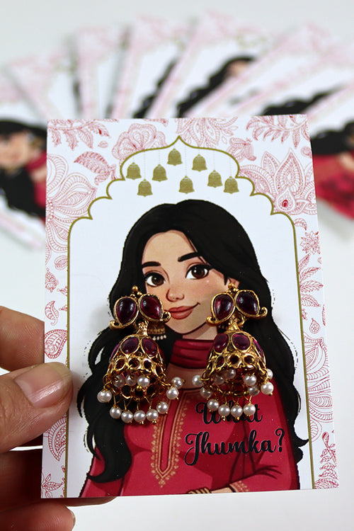 Load image into Gallery viewer, What Jhumka A7 Gift Cards | 104 Pink | Marigold Mehndi Sangeet Favor | Custom South Asian Wedding Gift Card | Bole Chudiyan Bangle
