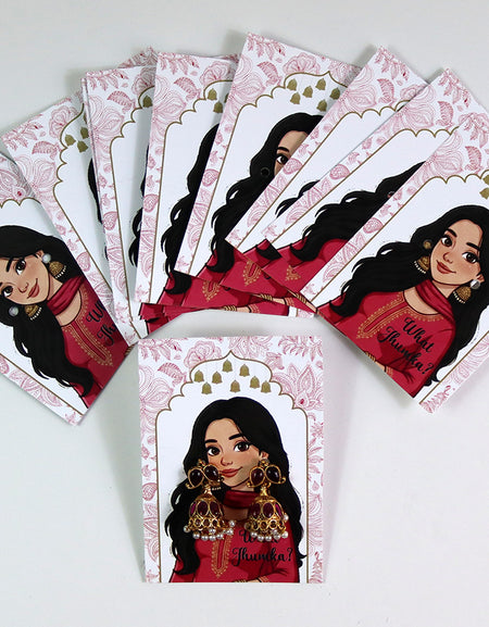 What Jhumka A7 Gift Cards | 104 Pink | Marigold Mehndi Sangeet Favor | Custom South Asian Wedding Gift Card | Bole Chudiyan Bangle