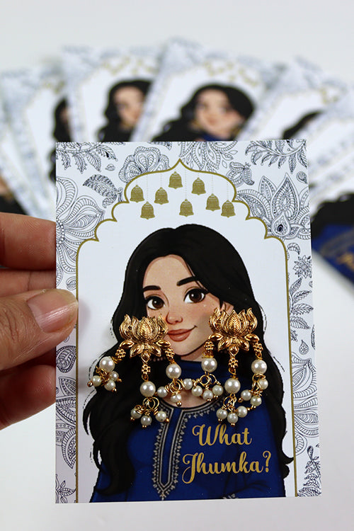 Load image into Gallery viewer, What Jhumka A7 Gift Cards | 106 Blue | Marigold Mehndi Sangeet Favor | Custom South Asian Wedding Gift Card | Bole Chudiyan Bangle

