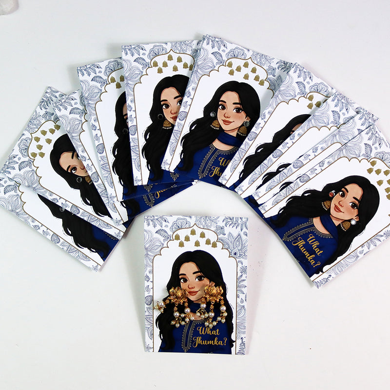 What Jhumka A7 Gift Cards | 106 Blue | Marigold Mehndi Sangeet Favor | Custom South Asian Wedding Gift Card | Bole Chudiyan Bangle