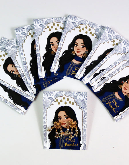 What Jhumka A7 Gift Cards | 106 Blue | Marigold Mehndi Sangeet Favor | Custom South Asian Wedding Gift Card | Bole Chudiyan Bangle