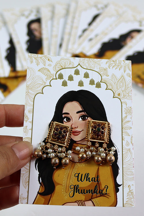Load image into Gallery viewer, What Jhumka A7 Gift Cards | 107 Yellow | Marigold Mehndi Sangeet Favor | Custom South Asian Wedding Gift Card | Bole Chudiyan Bangle
