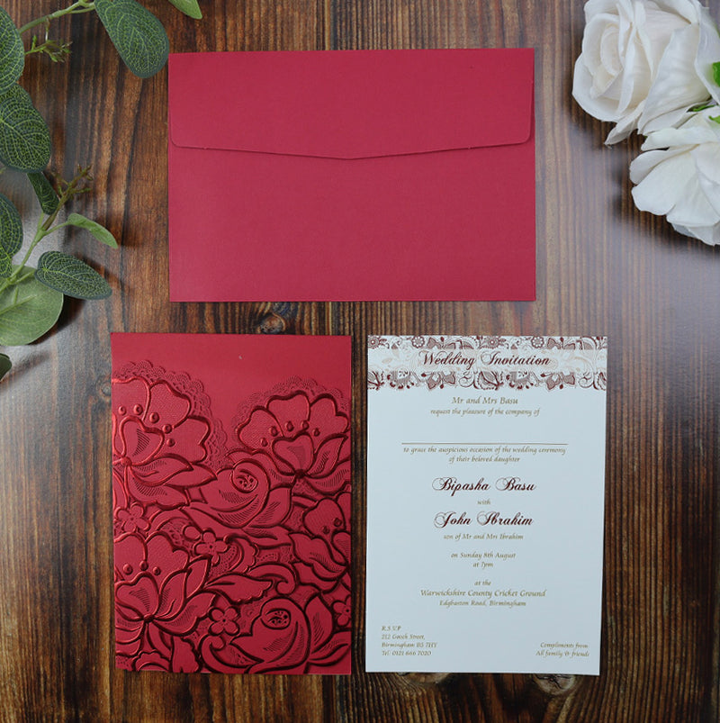 Shiny Red Rose Invitation LC 1015