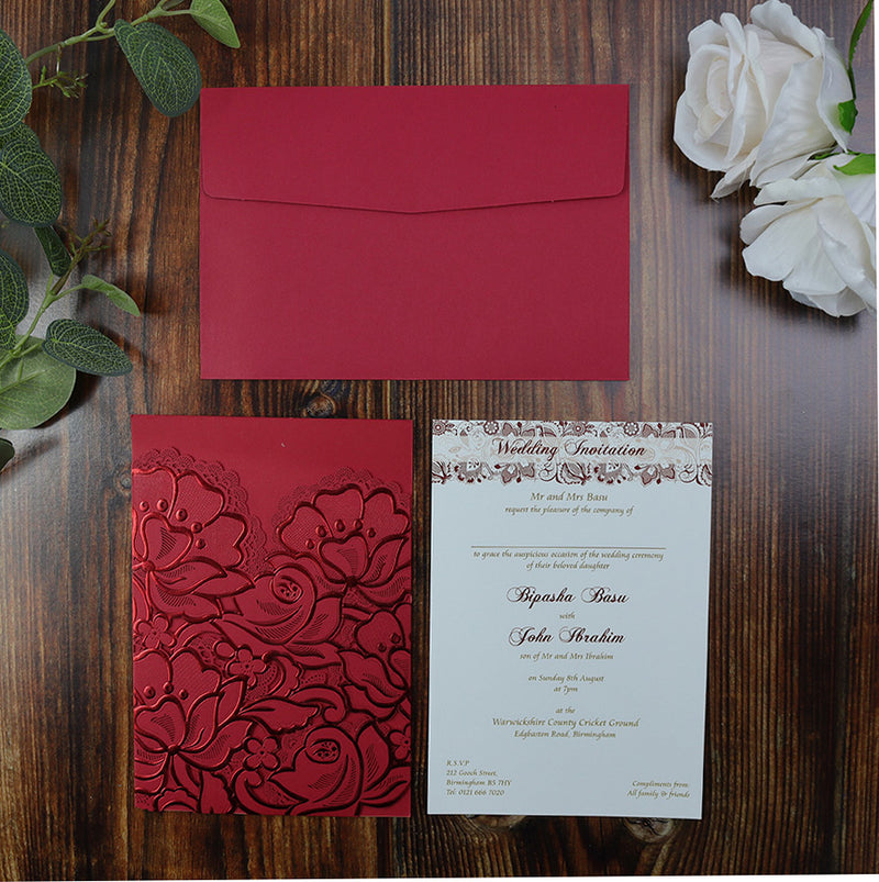 Shiny Red Rose Invitation LC 1015