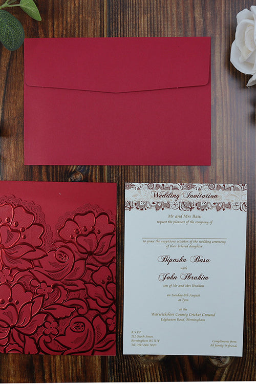 Load image into Gallery viewer, Shiny Red Rose Invitation LC 1015

