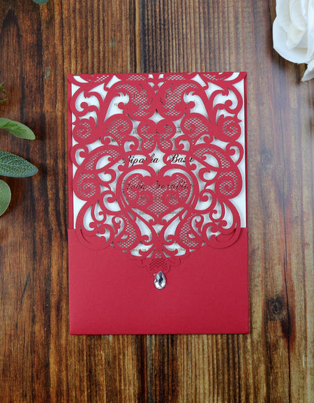 These popular Lasercut Wedding Invitations are designed for multiple inserts