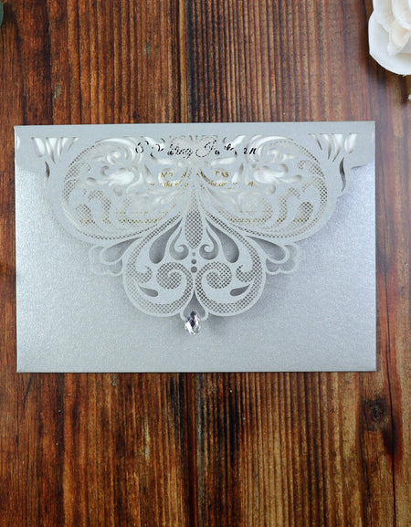 Ivory Butterfly Pocket Invitation LC 7011