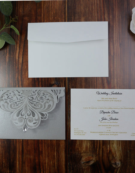 Ivory Butterfly Pocket Invitation LC 7011