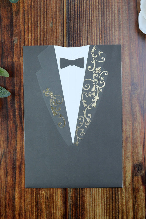 Load image into Gallery viewer, LC 8005 Bridal Dress Groom Tuxedo Double Sided Invitation
