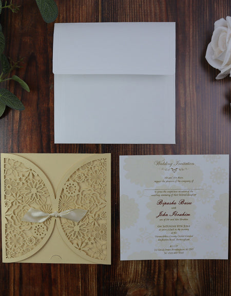 LC 8330 Delightful Gatefold Floral Pocket Invitation