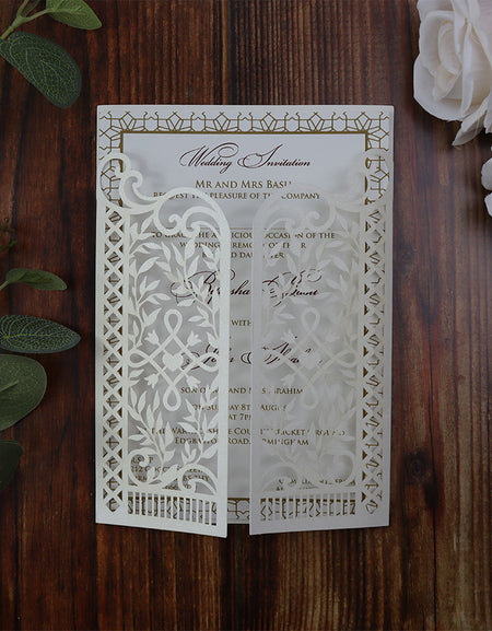 Graceful Ivory Lasercut Invitation LC 9018