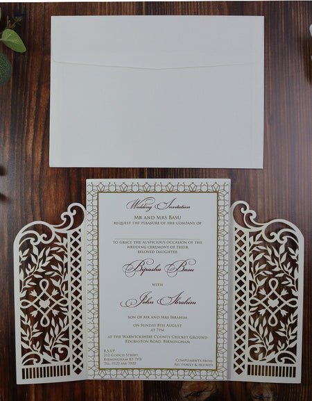 Graceful Ivory Lasercut Invitation LC 9018