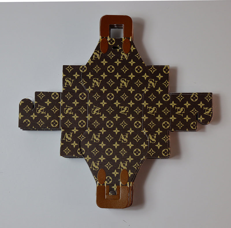 Handbag-Shaped Favour Boxes 102 Brown – Personalised with Initials or Logo