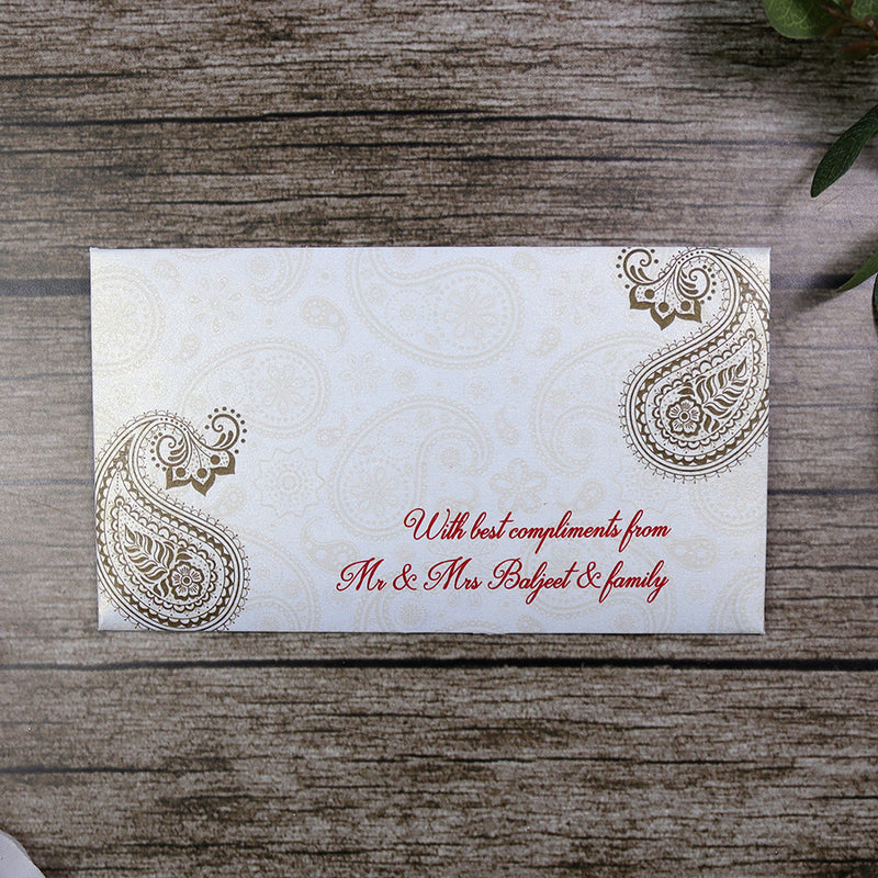 Money envelope personalised floral for wedding gift