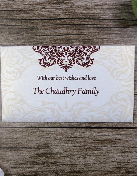 Money envelope personalised floral for wedding gift party