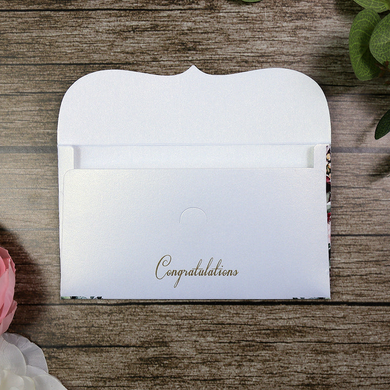 Money envelope personalised floral for wedding gift party