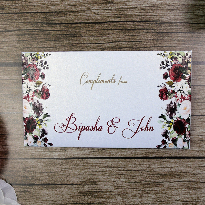 Money envelope personalised floral for wedding gift party