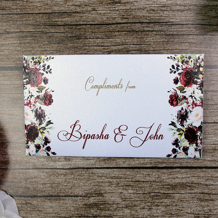Money envelope personalised floral for wedding gift party