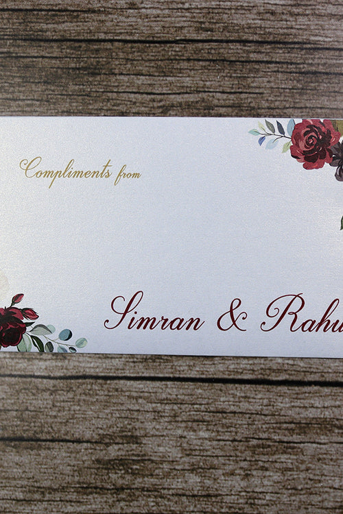 Load image into Gallery viewer, Money envelope personalised floral for wedding gift party red rose
