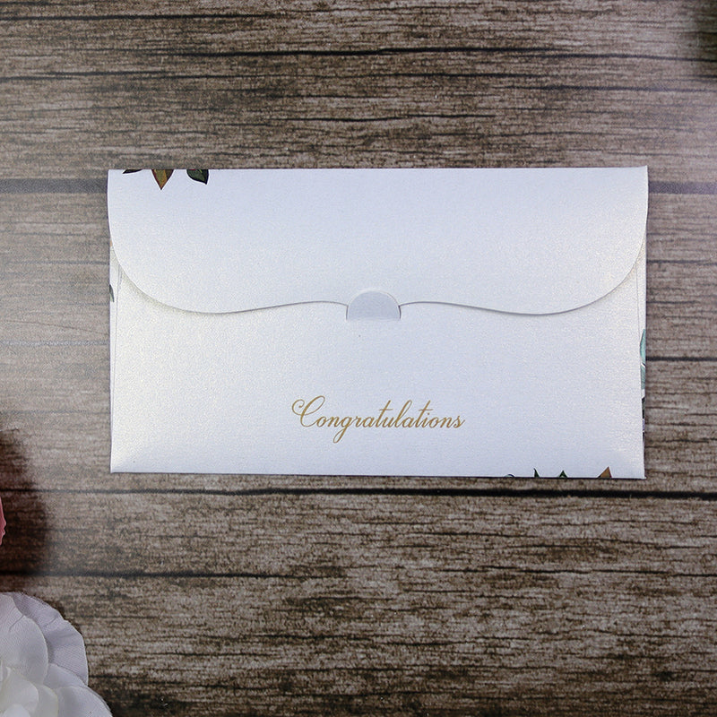 Money envelope personalised floral for wedding gift party red rose