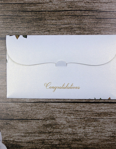 Money envelope personalised floral for wedding gift party red rose