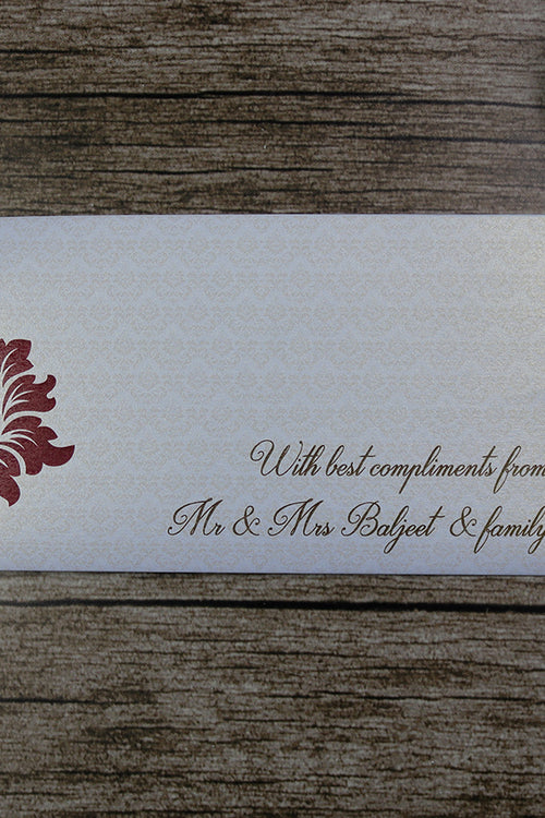 Load image into Gallery viewer, Money envelope personalised floral for wedding gift party red pattern
