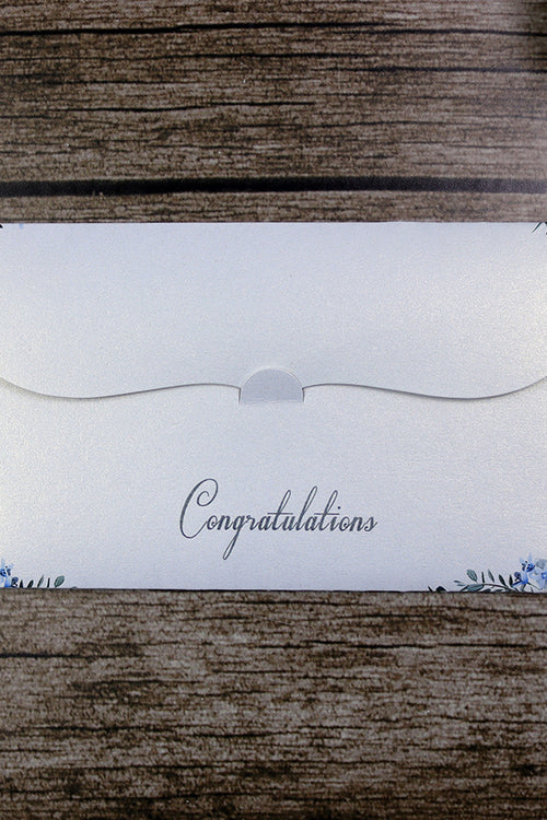 Load image into Gallery viewer, Money envelope personalised floral for wedding gift party blue
