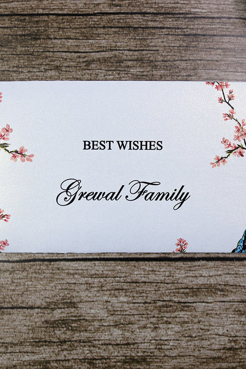Load image into Gallery viewer, Money envelope personalised floral for wedding gift party peacock
